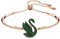 Swarovski Bracciale da donna Iconic Swan verde placcato color oro rosa 5650065