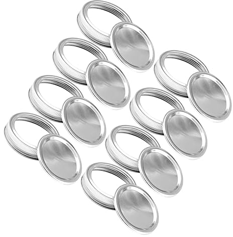 Cabilock 1satz Aluminium Deckel Für Einmachgläser Luftdicht Und Auslaufsicher Für Standard-mund Mason Jar Lagerung Silber Durchmesser Ringe Deckel