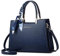 FOLOVEYA Damen Handtasche Elegant Umhängetasche Frauen Henkeltaschen mit Mode Blattanhänger Shopper Top-Griff Taschen Schultertasche PU Leder für Arbeiten Reisen Dating Tote Bag Blau