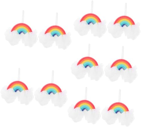 FRCOLOR 10 Stk Wolke Badekugel Badezimmerschwamm Blasenbildendes Badetuch Peeling-körperpuff Mesh-bad Gesichts-konjak-schwamm Regenbogen-badekugeln Werkzeug Stirnband Sport Gefrostet Baby