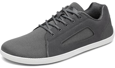 SAGUARO Barefoot Zapatillas Luck Ⅰ- Barefoot Hombre Calzado de Trail Mujer Calzado Descalzo Flexibles Zapatillas Casual para Caminar Zapatillas para Andar con Wide Tox Box DuckStride Gris,GR.40