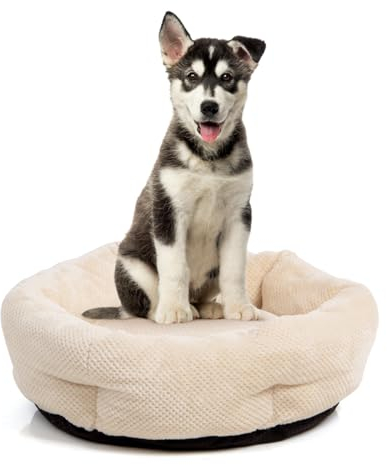 Wallace & Jones | Hundebett beige Cloey - gemütlicher Hundekorb mittelgroße Hunde | stylische sechseckige Form, rutschfest | beige | Größe M | ca. 60 x 60 x 20 cm