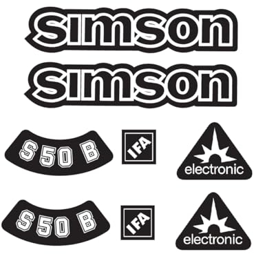 Simson S50B IFA Electronic Aufkleber Dekor Premium Retro Schwarz Weiss Dunkel