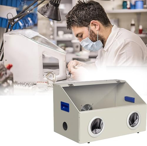 STMKB Dental-Schleifbox, Staubdichte Gravierbox Mit LED-Beleuchtung Und Transparentem Fenster, 2800 U/min Leistungsstarker Lüfter, Ohne Installation, Zum Schleifen/Gravieren/Polieren/Bohren