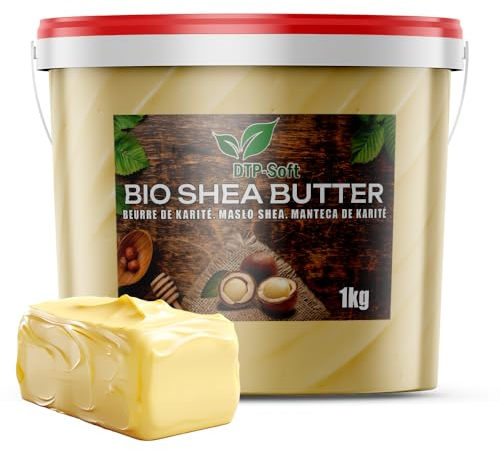 Sheabutter unraffiniert BIO Eimer Premium - 1000g handgeknetet vegan TOP (1KG)