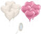 10 palloncini a forma di cuore, 1 rotolo di nastro bianco, palloncini color crema, palloncini rosa, palloncini in alluminio (18 pollici)