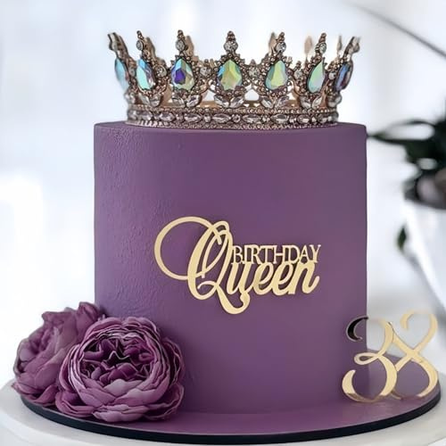 Geburtstag Königin Cake Topper Acryl Gold Tortendeko Frauen Mädchen Geburtstag Königin Kuchen Topper Valentinstag Muttertag Tortendeko