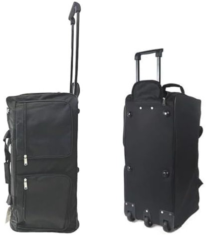 Bolsa de Viaje Plegable BV-04L, Trolley de Lona Impermeable y Ruedas. Gran Capacidad y Resistencia Oxford Negro.96L (75cmX40cmX32cm)