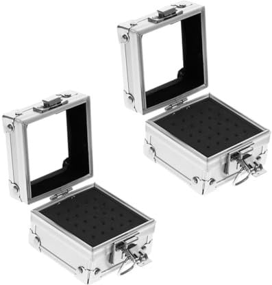 Beatifufu 2pcs Manicure Grinding Bit Box Storage Case for Efile Bits and Nail Polish
