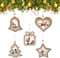 Larfraecy 5Pcs Decoración del Árbol de Navidad,Colgantes de Madera Hueca Tallada con Cuerda,Adornos de Madera para Colgar del árbol de Navidad para Fiestas,Decoración de Fiestas
