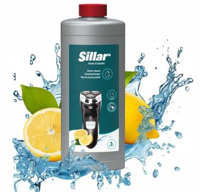 Sillar Scherkopfreiniger Nachfüllflüssigkeit 1L - Zitronen-Formel - Kompatibel mit Braun CCR Serie 3, 5, 7, 9,Clean&Renew - Reinigungslösung für Rasierköpfe - Maximale Hygiene und Effizienz