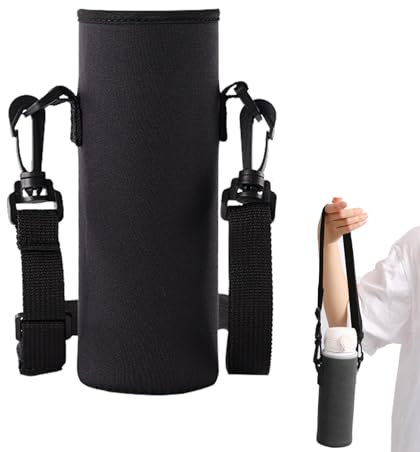 Generic Water Bottle Holder With Strap | Adjustable Shoulder Strap | Neoprene Material | Outdoor Activities, Commuting, Sports