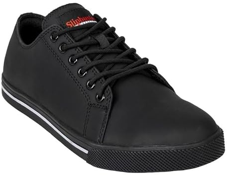 Slipbuster Safety Sneaker - Black Matte Microfibre (Recycled) (Size 41)