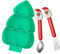 FRCOLOR Piatto Per Servire Forma Di Albero Di Natale Set Diviso Per Cibo Per Forchetta e Cucchiaio Piatto Plastica Per Dolci e Snack Per Festività e Svezzamento Verde