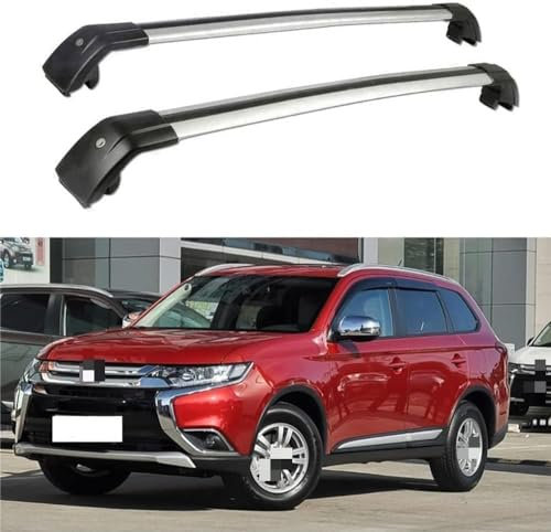 SUNJFY 2 Stück Dachträger für Mitsubishi ASX SUV 2010-2022 2023 2024, Dachgepäckträger, Geschlossene Reling, Dachträger Querstange, Tragfähigkeit Relingträger,Black+Silver