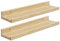 eSituro 2er Set Wandregal Holz, Hängeregal Schweberegal Bilderleiste, Wanddeko für Wohnzimmer Schlafzimmer Küche Badezimmer, 10 kg Belastbarkeit, natürliche Holzfarbe, B40xH4xT10 cm, SWS0376-2
