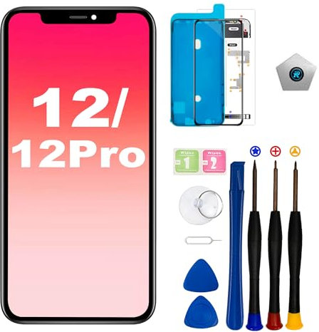EFAITHLIFE Écran pour iPhone 12/iPhone 12 Pro LCD 6,1 Écran de Rechange FHD Écran Tactile 3D Touch Digitizer Cadre de Montage et Kits de réparation Neuf