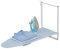KINGBOARD Wall Mounted Ironing Board with Iron Holder, Compact Iron Board for Small Spaces, Foldable Iron Stand Heat Resistant Cover, 36 X 12 Light Blue