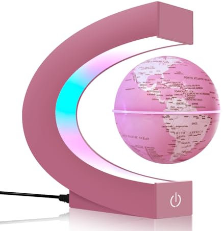 Magnetische schwebende Globuslampe mit mehrfarbigen LED-Lichtern, coole Gadget Globus für Büro Haus Bücherregal Schreibtisch Dekor, Beste Geschenk für Dame Mutter Frau,Freundin,Mädchen(Globus8,5cm)