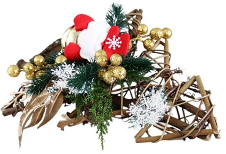MAGICLULU 1stk Weihnachtskranz Anhänger Dekorative Weihnachtsgirlande Engel Christbaumspitze Bänder Weihnachten Weihnachtsbögen Dekorationen Plüsch Kiefer Ornament Gold Baumwolle Colorful