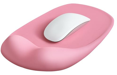 EooCoo Tappetino Mouse con Supporto per Polso in Gel e Base in PU Antiscivolo, Lavabile Tappetino per Mouse, Comodo Mousepad per Ufficio, Gioco, Laptop, Accessori per La Scrivania, Rosa