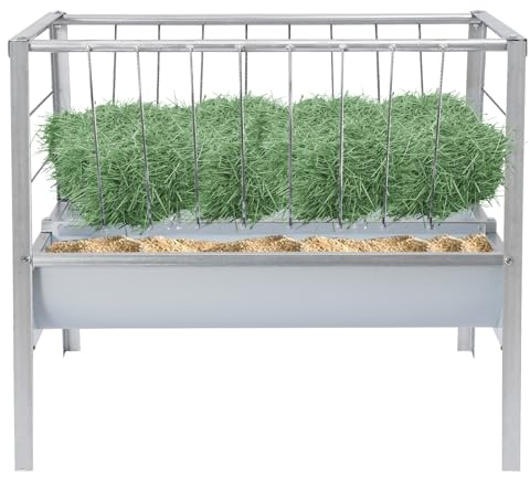 Heuraufe für Ziegen, Metall Groß Heu & Getreide Futterraufe Heavy-Duty Ohne Abfall Freistehende Ziegen Heuraufe Futterspender für Schafe Ziegen Pferde Vieh 100 * 66 * 85cm