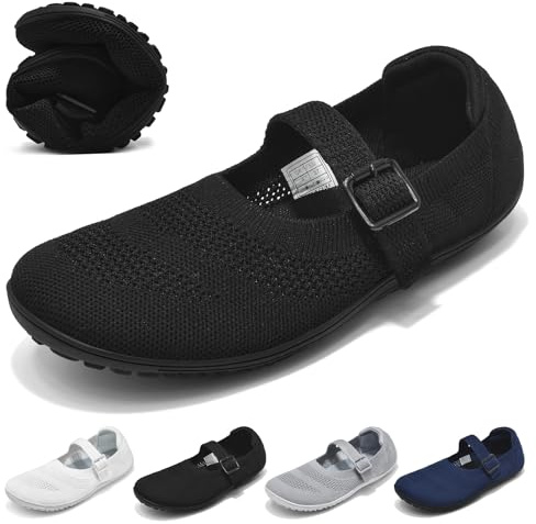 Wizshoe Ballerine Barefoot Donna Eleganti Comode Traspiranti Nero 42 EU