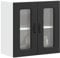 HOMTAKIE Armario de pared de cocina con puerta de cristal Kalmar negro, 1 mueble de pared de cristal (2 puertas) 60 cm