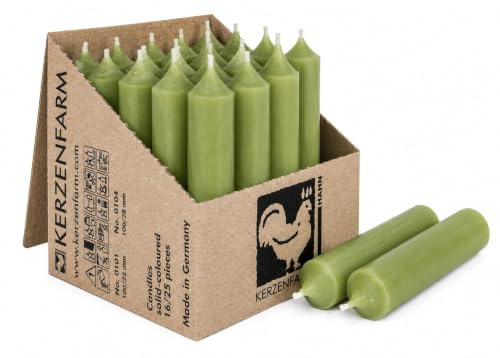 Kurze Stabkerzen Tafelkerzen durchgehend gefärbt Spitzkerzen für die Tisch-Deko zur Hochzeit Weihnachten & Party (10, Jade-Grün)
