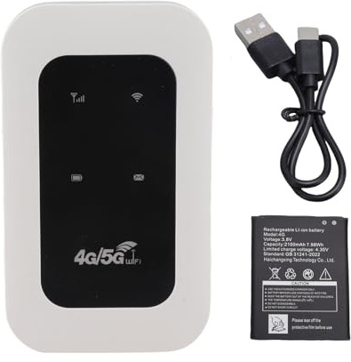 Yanmis Hotspot WiFi Mobile, Router WiFi Portatile 4G LTE 300 Mbps con Slot per Schede SIM, Supporto 10 Dispositivi, per L'area Europea