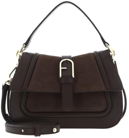 Furla Leder Schultertasche Umhängetasche Flow Top Handle Toni Espresso dunkelbraun