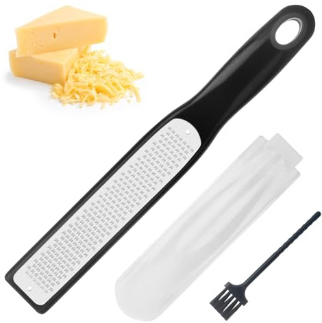 Cheese Zester Grater, Handheld Lemon Zester with Grip Handle, Citrus Zesters Razor-Sharp Blade Graters for Kitchen, Parmesan Cheese Shredder Grating Tools for Carrot Ginger Garlic Nutmeg Chocolate