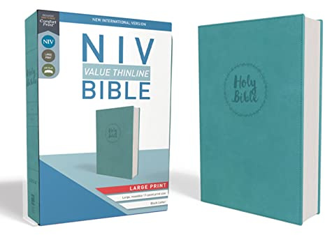 NIV, Value Thinline Bible, Large Print, Leathersoft, Teal, Comfort Print