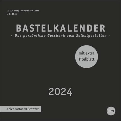 Bastelkalender 2024 Premium schwarz klein. Blanko-Kalender zum Basteln und Verschenken mit extra Titelblatt für eine persönliche Gestaltung. Foto- und Bastelkalender 2024.