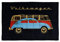 BRISA VW Collection - Weiche Volkswagen Kuschel-Fleece-Schmuse-Decke im T1 Bulli Bus & Käfer Design (150x200cm/Schwarz)