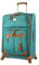 Steve Madden Designer-Gepäck, kariert, groß, 71,1 cm, Softside-Koffer, erweiterbar für zusätzliche Packkapazität, leichte Tasche mit rollenden Spinnrollen, Harlo Teal Blue, 71.12 cm