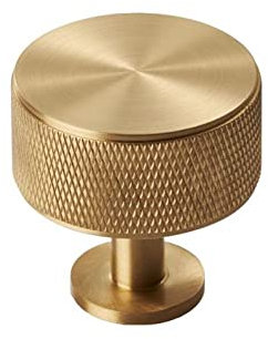 Carlisle Brass Knurled Cabinet Radio Knob, Satin Brass, FTD703