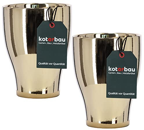 KOTARBAU® Keramik-Blumentopf für Orchideen Gold Spiegel ⌀ 13 cm Pflanztopf