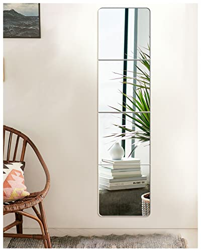 JMITHA Spiegelfliesen Selbstklebend HD Spiegel Glasspiegel Spiegelfliesen Wandspiegel Selbstklebende Fliesenspiegel Spiegel Wandaufkleber Deko Spiegel zum Aufkleben auf Schrank Tür Wohnzimmer Wand