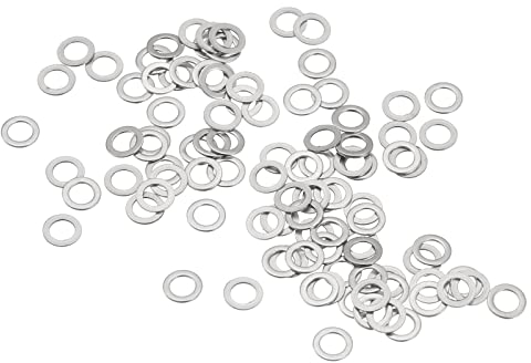 sourcing map M3 304 Stainless Steel Flat Washers, 100pcs 3x5x0.5mm Ultra Thin Flat Spacers for Screw Bolt, Electronic Repair, Automotive