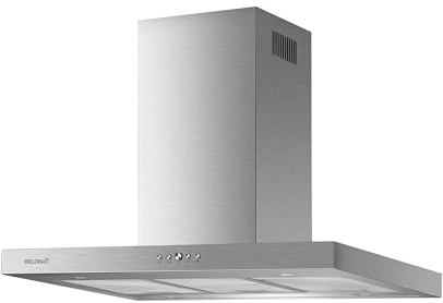 Hotte îlot aspirante 90 cm INOX - Débit 553 m3/h - 3 vitesses