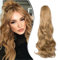 Dcbaboo Pferdeschwanz Haarteil Zopf Extension mit Klammer Wellige Lang Ponytail Extensions Haarverlängerung Clip Synthetik Gewellte Pferdeschwanz Haarextension Zopf, 45cm Dunkelblond