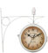 ThreeH Stille Uhr 12,7 cm Eisen Kunst Dekorativ Doppelseitig Batteriebetrieben Transluzent für Familie Hotel Bar Büro Deko Weiß