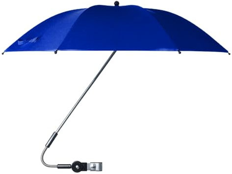 Mitoydoe Parasol de plage avec pince universelle, UPF 50+ réglable à 360 °, parapluie portable pour chaise de plage, chaises de terrasse (chaise non incluse), bleu marine