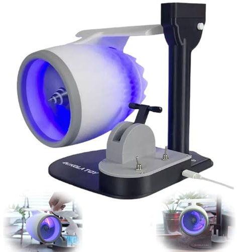 2-In-1 Turbo Fan for Desk,Creative Turbo Desktop Fan with Light,Turbo Jet Fan for Office with Humidifier and Red Tail Lights,Adjustable Turbofan Engine Shape Cooling Fan
