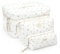Lot de 3 grandes trousses de maquillage matelassées de voyage pour femmes et filles - En coton - Organisateur de maquillage floral, multicolore, Cerise
