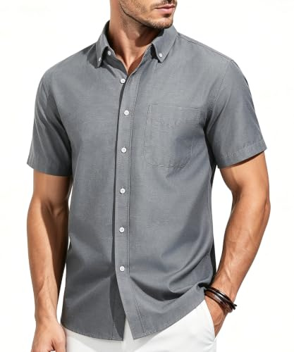 Casey Kevin Chemise Homme Manches Courtes 100% Coton - Col Boutonné