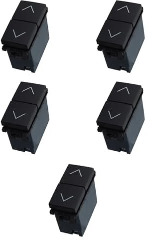 5 MODULI INTERRUTTORE DOPPIO SALISCENDI, NERO, COMPATIBILE CON VIMAR ARKE', INTERBLOCCATO, PER TAPPARELLE AVVOLGIBILI, MODULI E FRUTTI 100% COMPATIBILI, MATERIALI DI ALTA QUALITA'