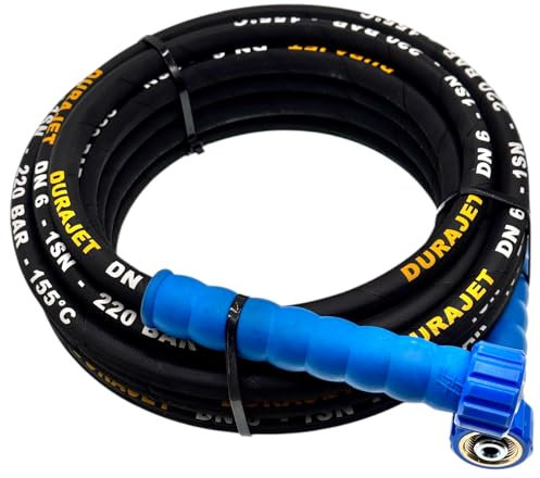 M&M Smartek Hochdruckschlauch für Kärcher Kränzle Hochdruckreiniger 220 bar 2x M22 IG Profi - DURAJET Drahteinlage Abriebfest Temperaturbeständig blau (12 Meter)