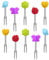 GIDWRIY 10 Pcs Forchette da Frutta Acciaio Inox,Forchettine da Dolce Cocktail,Forchettine Aperitivo Torta,Forchette da Dessert Decorate,Forchetta Insalata Riutilizzabili,Forchetta da Tavola per Feste